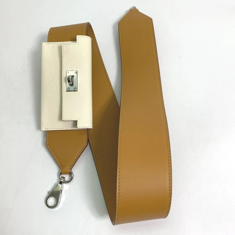 HERMES Bandouliere Kelly Pochette Shoulder strap Swift / Epsom Beige - Picture 1 of 16